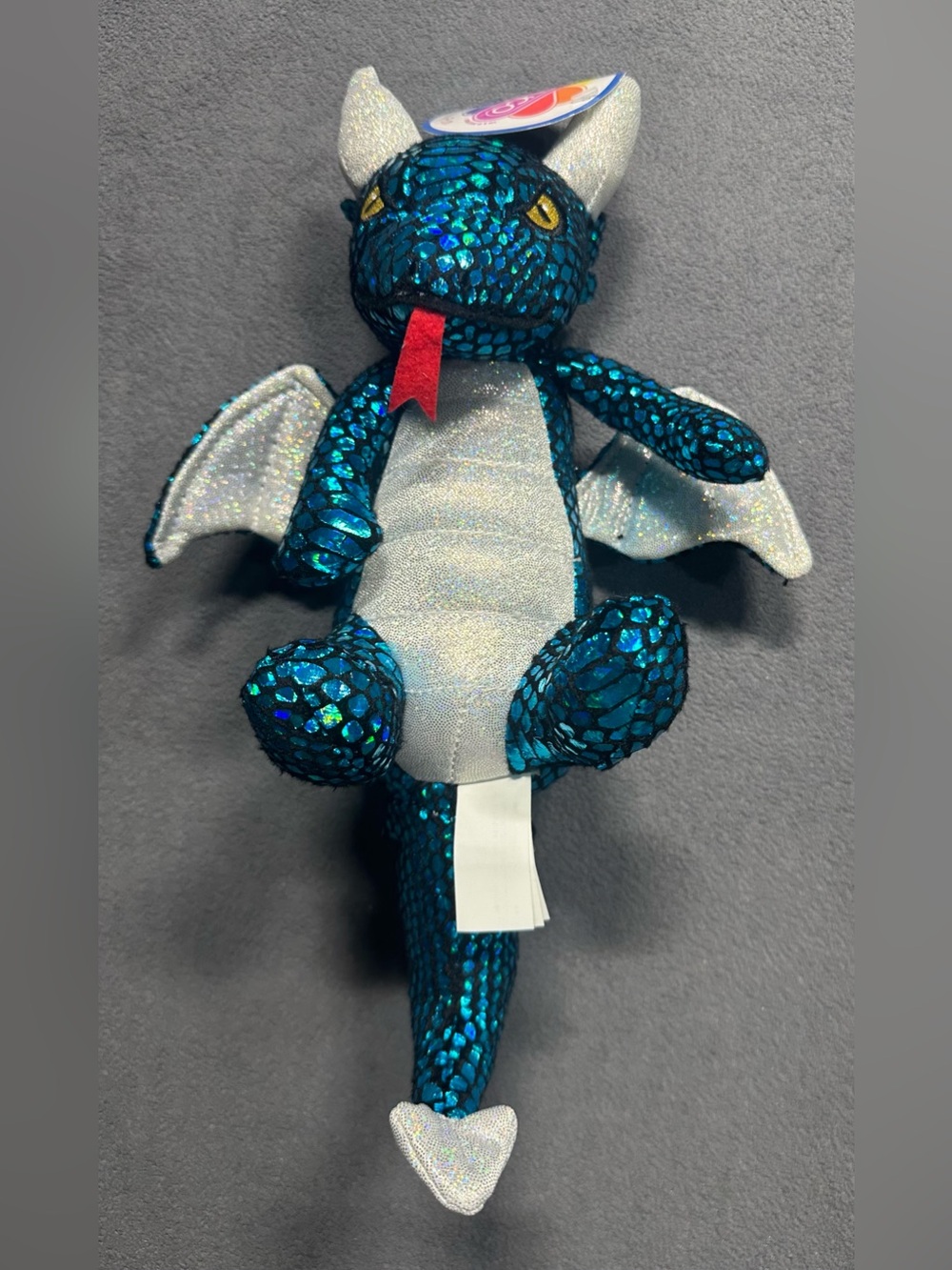 Teal Sequin Dragon Plush Stuffed Animal - Brand Unspecified